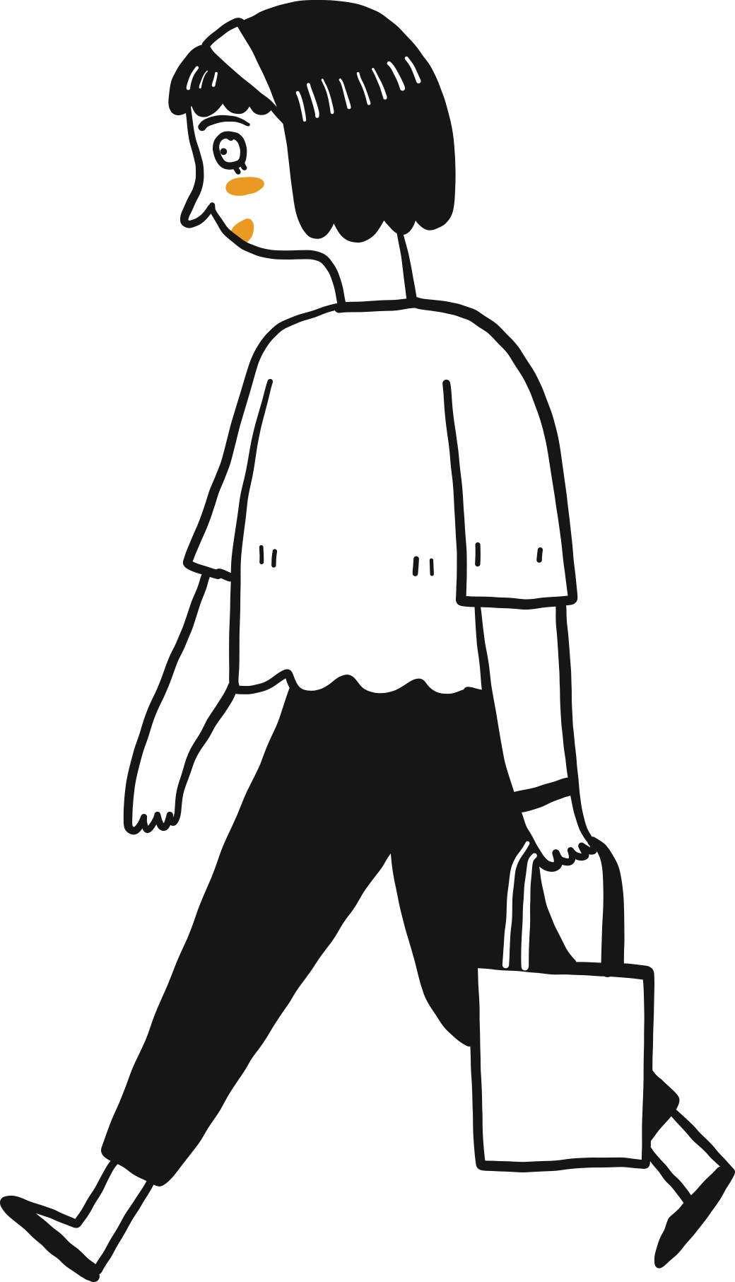 Character illustration hand-drawn character walking