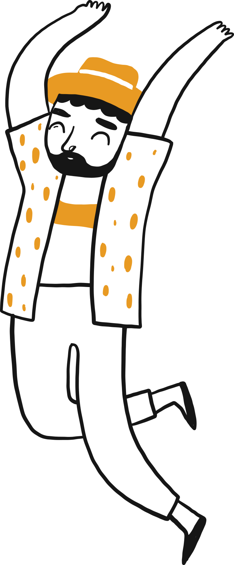 Character illustration hand-drawn character cheerful dancing