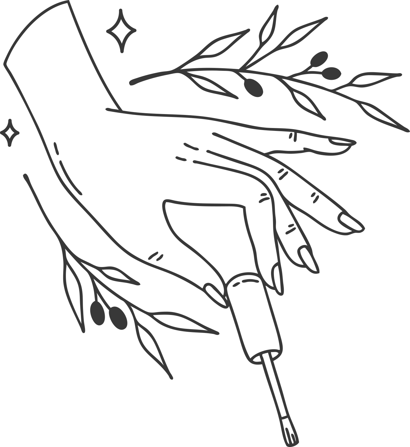 nail art illustration palm hand