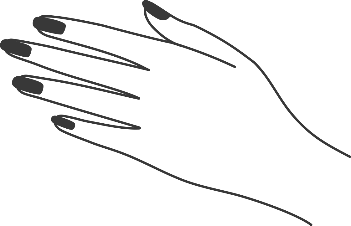 nail art illustration palm hand