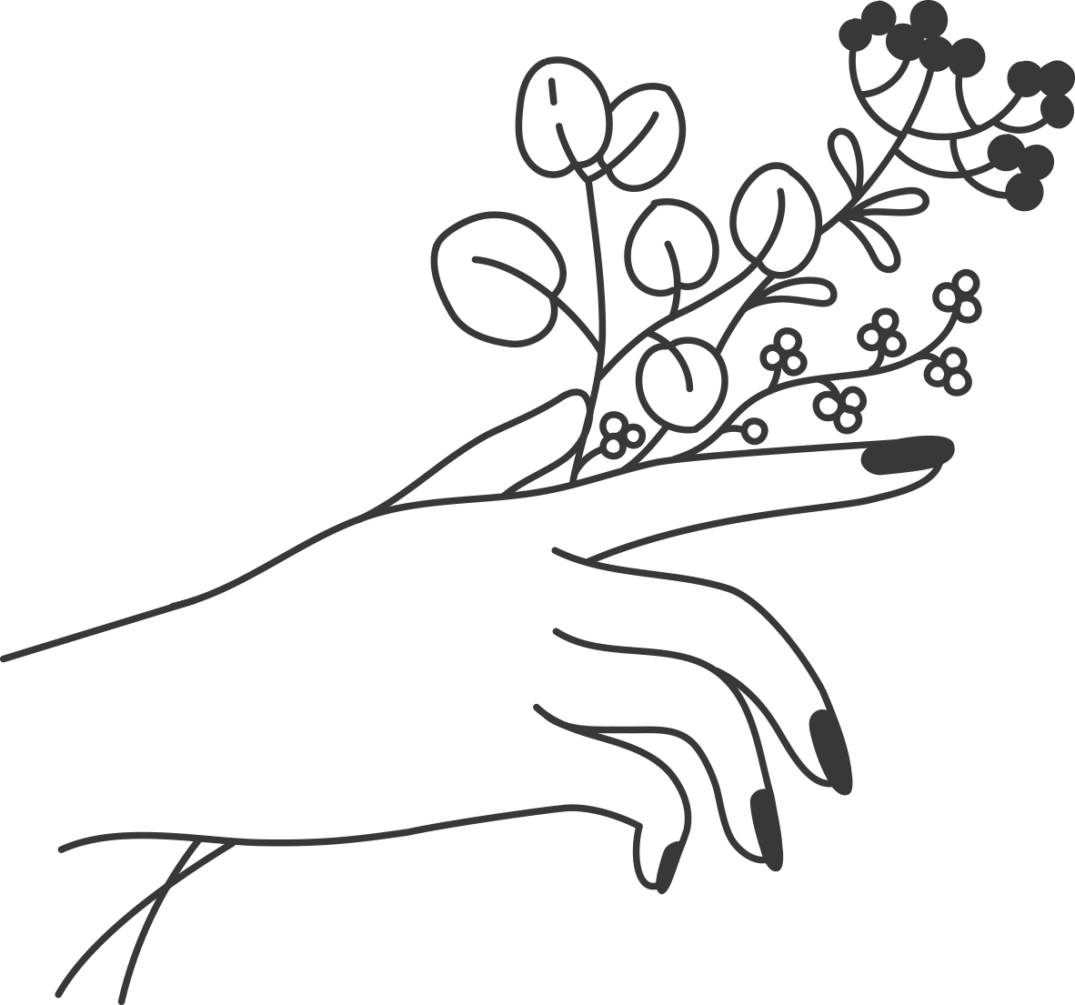 nail art illustration palm hand