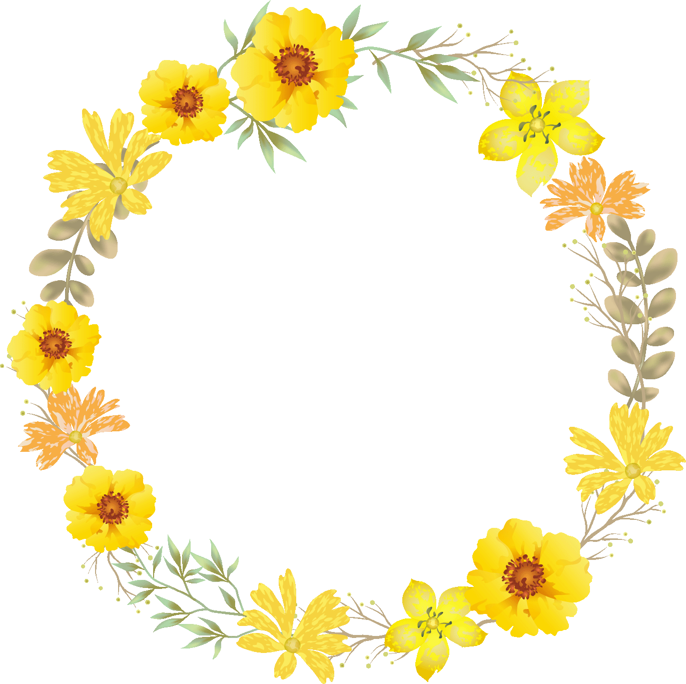 wreath floral wreath hand-drawn wreath