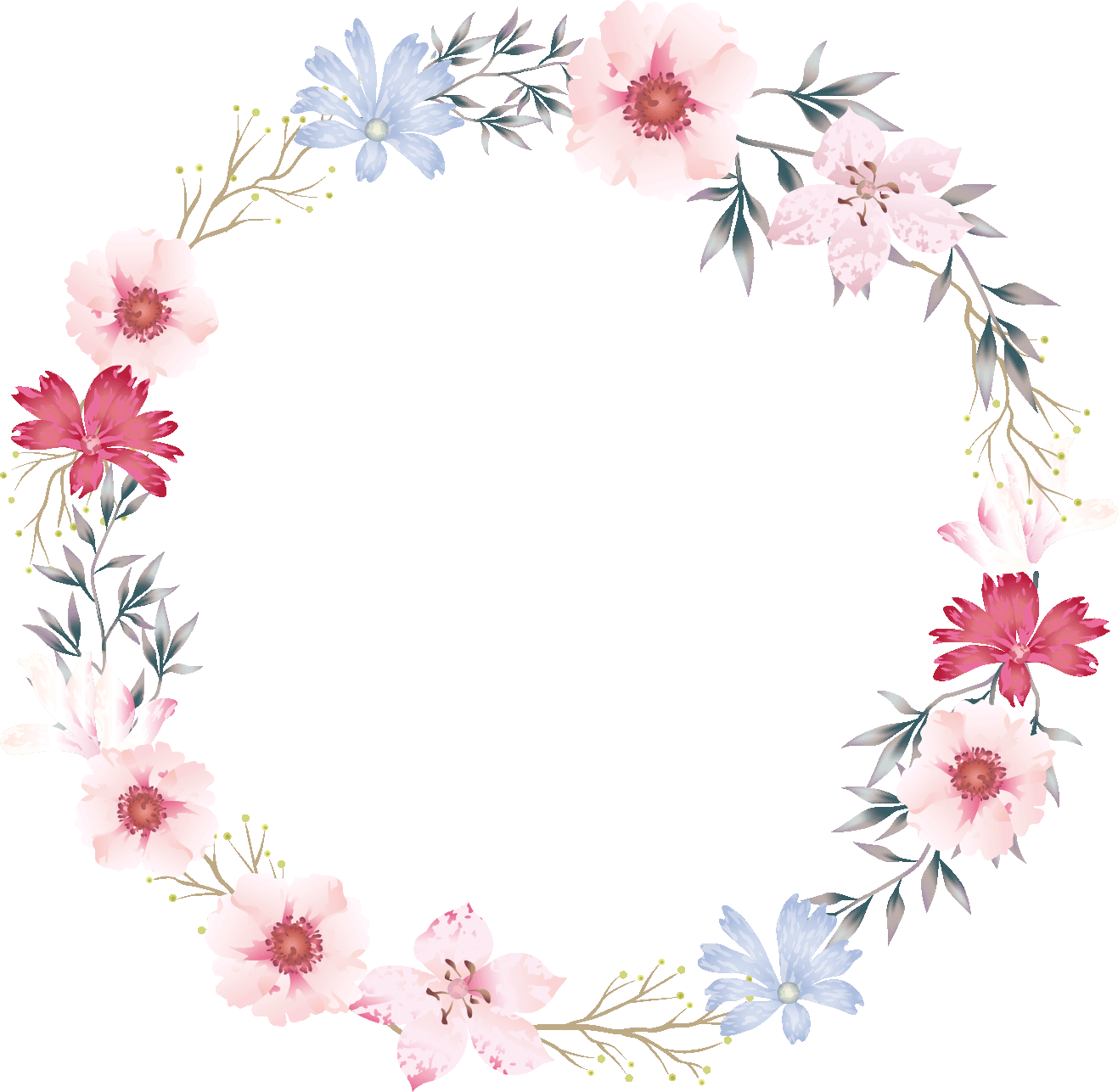 wreath floral wreath hand-drawn wreath