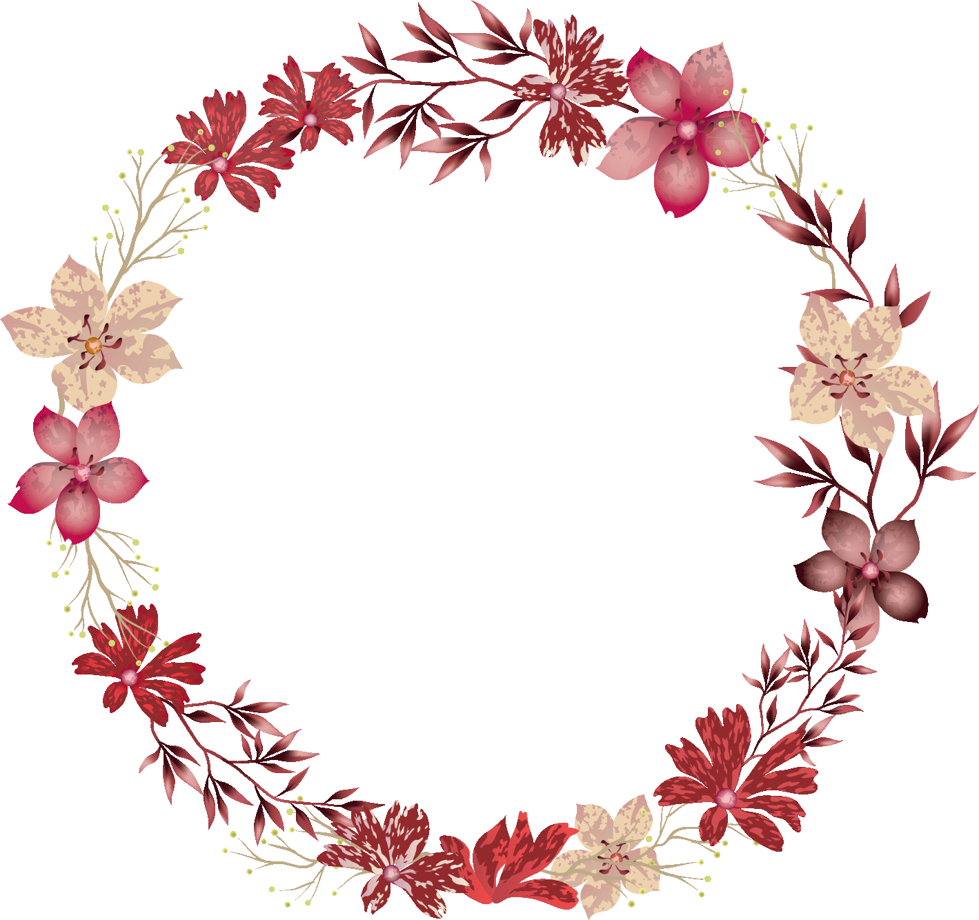 wreath floral wreath hand-drawn wreath