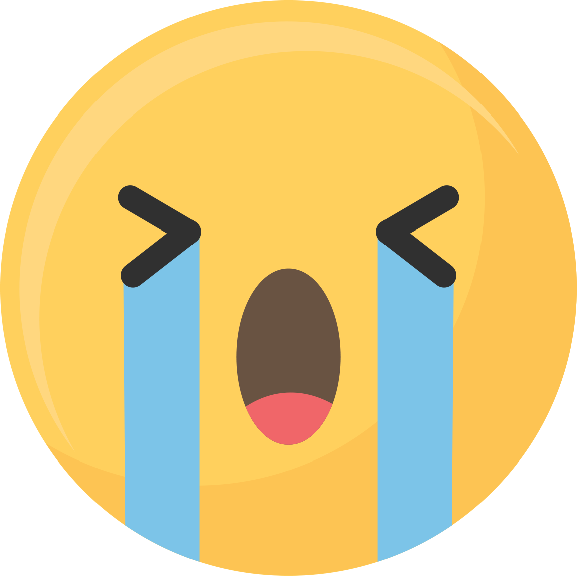 emoji round head yellow head cry
