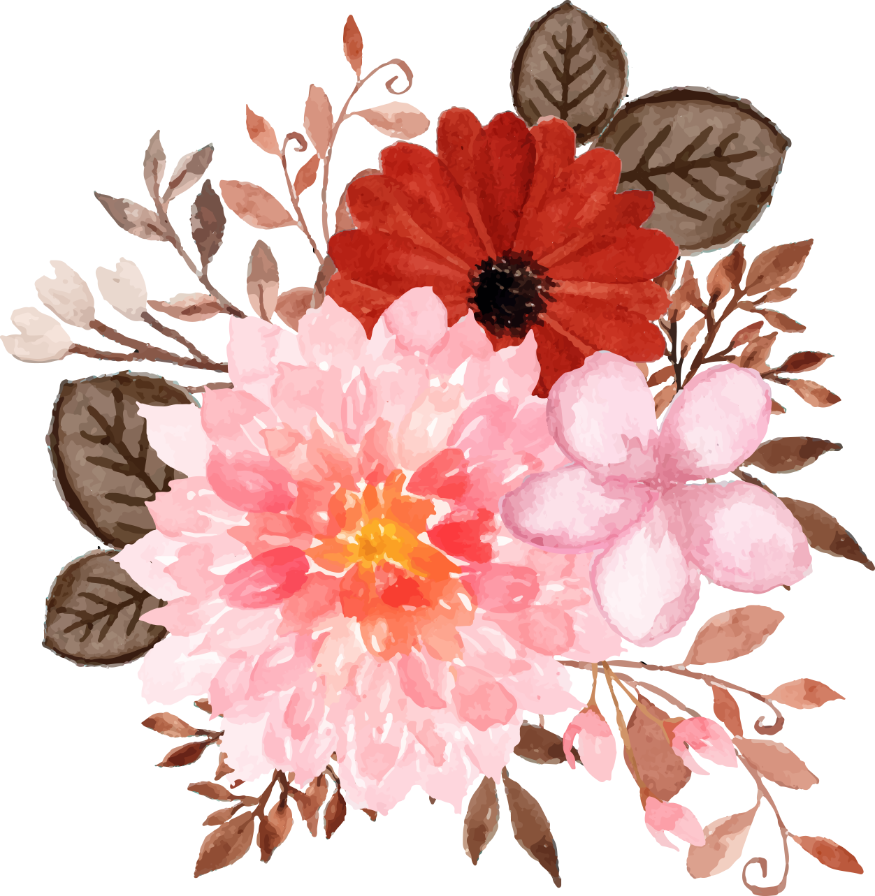 flowers fresh flowers hand-drawn flowers