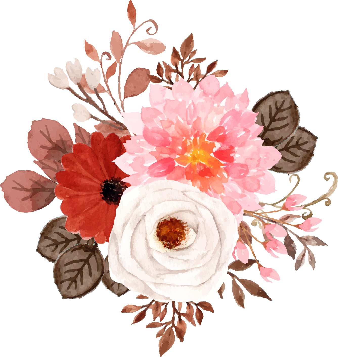 flowers fresh flowers hand-drawn flowers