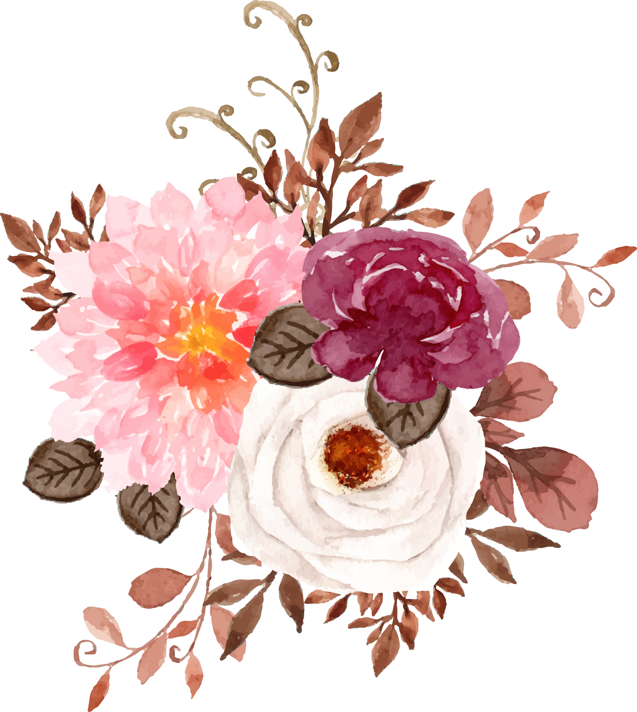 flowers fresh flowers hand-drawn flowers