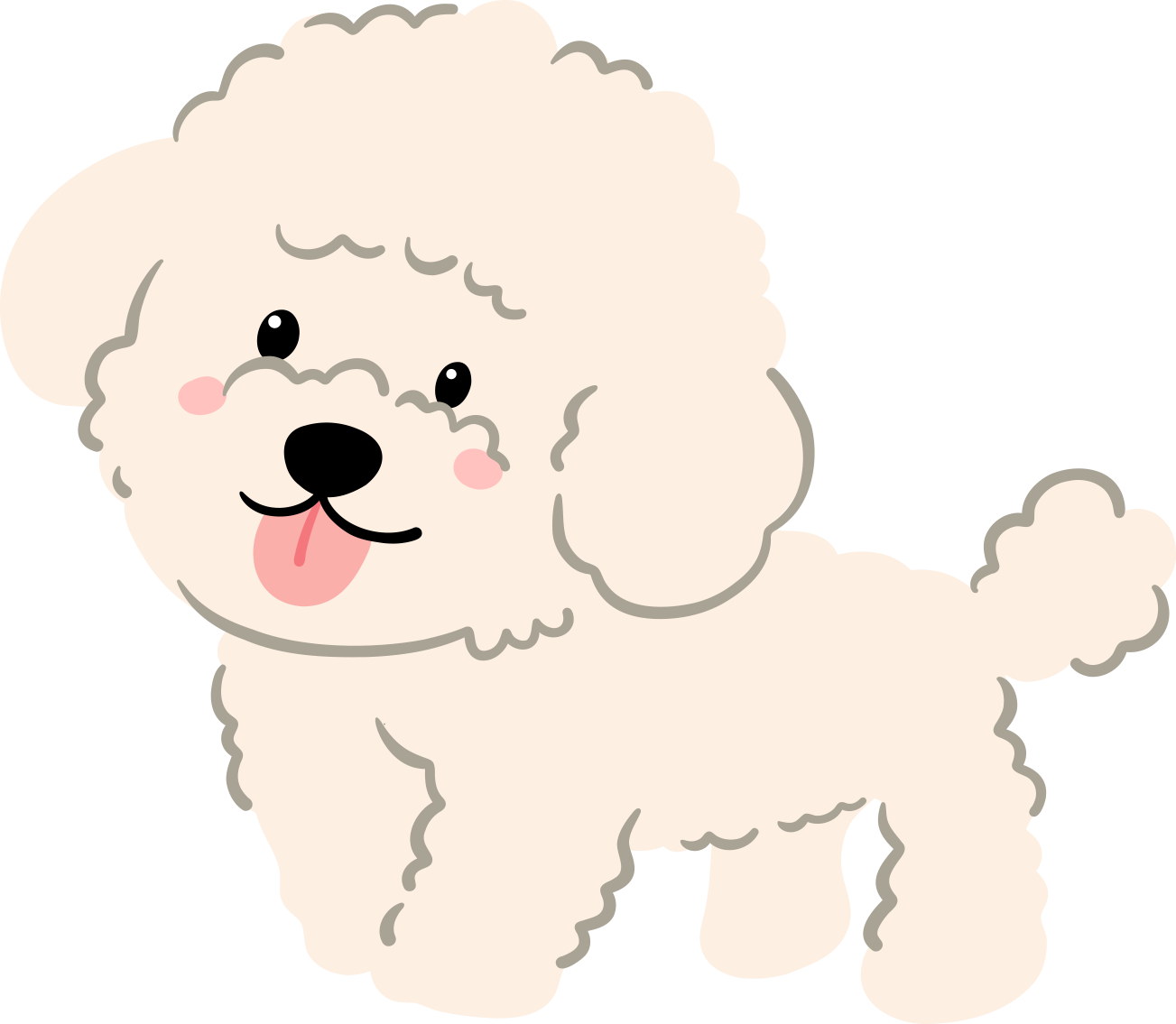cute puppy cartoon dog hand-drawn dog pet