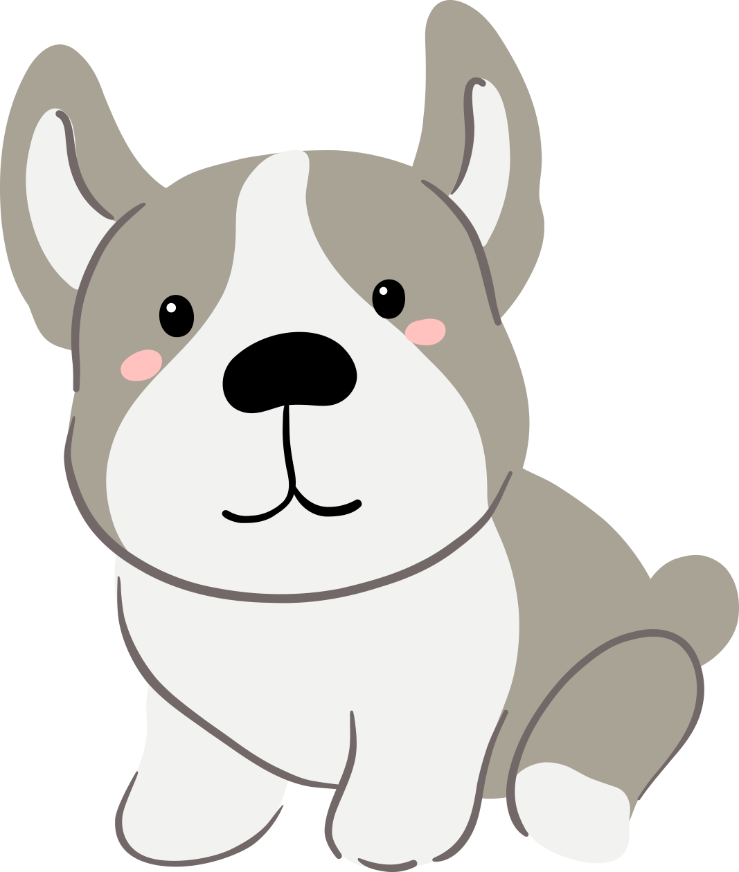 cute puppy cartoon dog hand-drawn dog pet