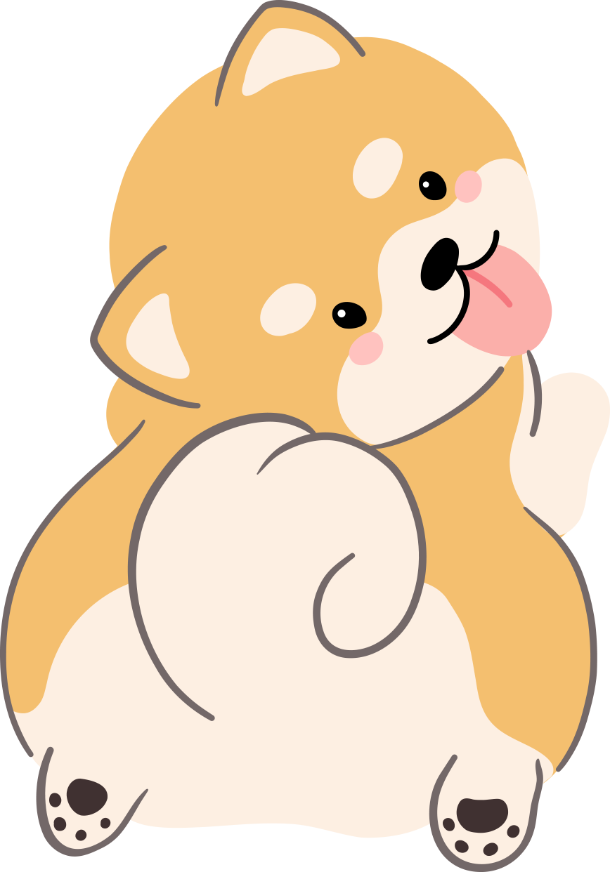 cute puppy cartoon dog hand-drawn dog pet