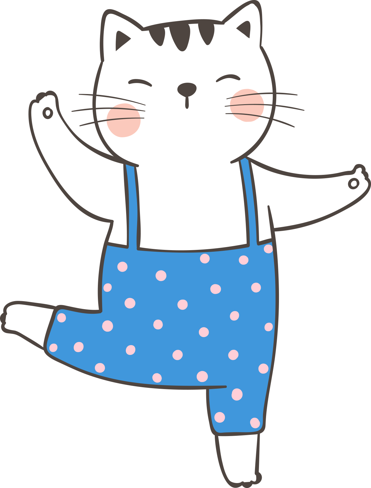 cartoon animals animal illustrations cat cat waving