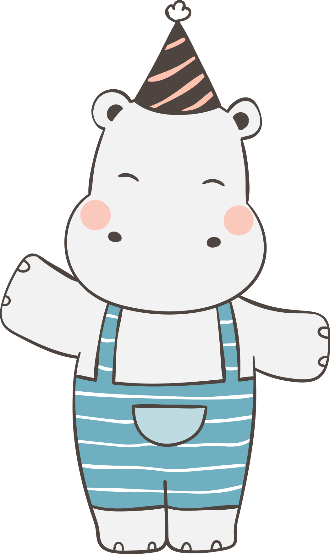 cartoon animals animal illustrations hippopotamus a hippopotamus saying hello