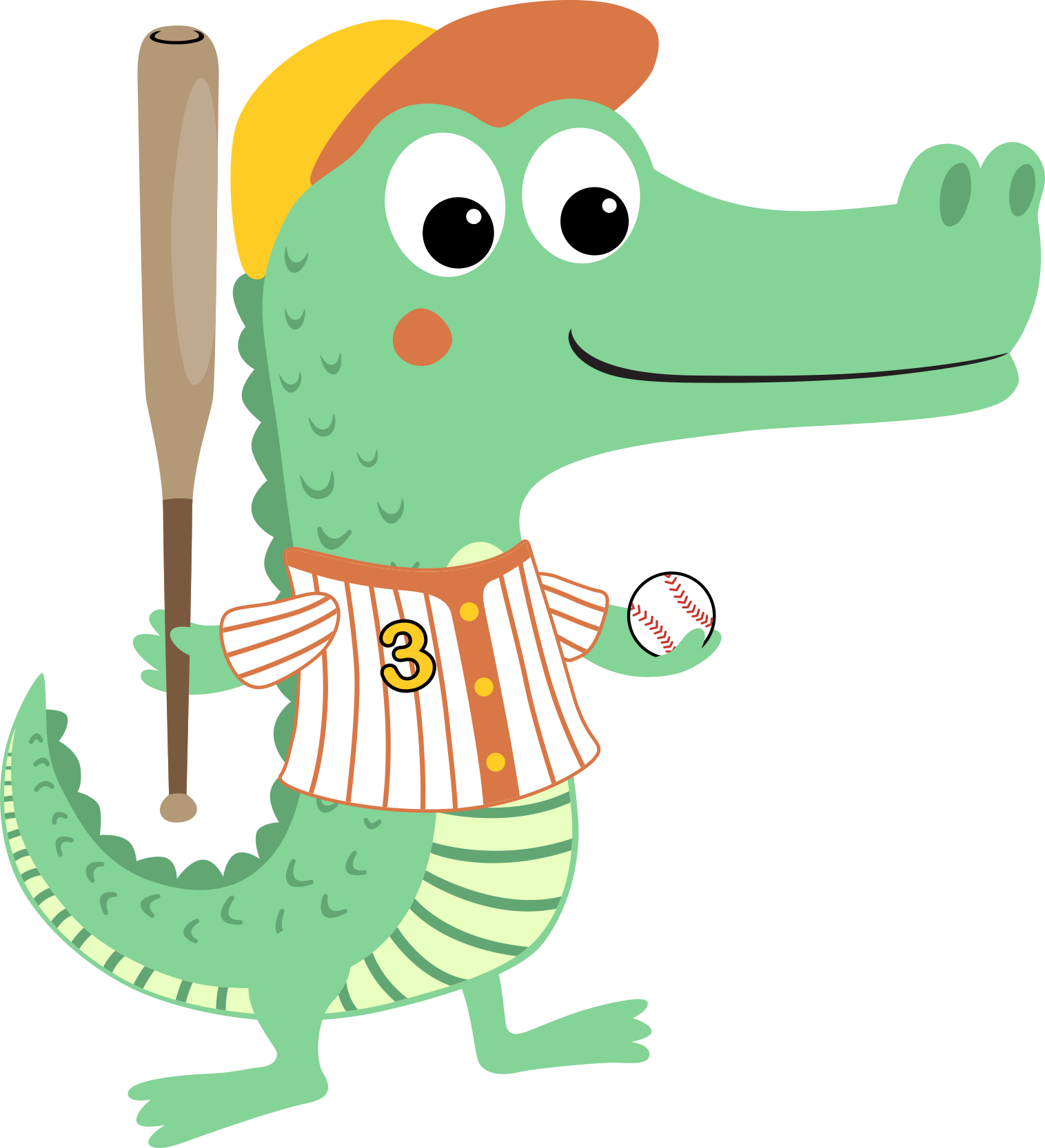 crocodile cartoon crocodile crocodile illustration Baseball crocodile