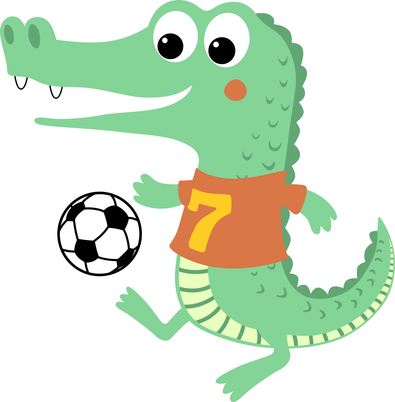crocodile cartoon crocodile crocodile illustration soccer-playing crocodile